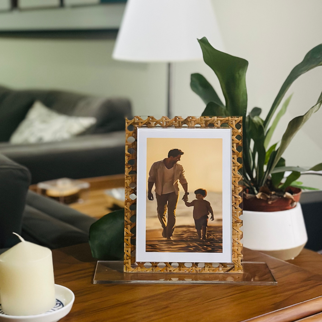 Marco de fotos de rattan