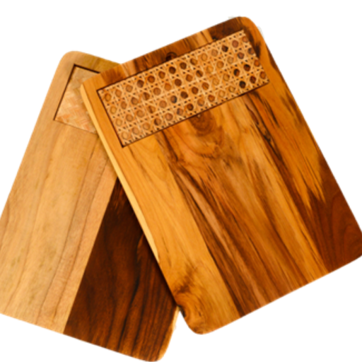 [TABLA DE MADERA-RATTAN-038] Tabla de Madera con Rattan 40x30cms