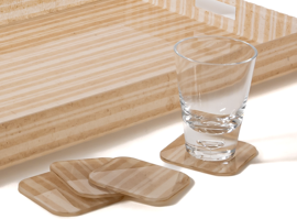[PORTA VASO- BEIGE - 122] Porta Vasos Beige Set